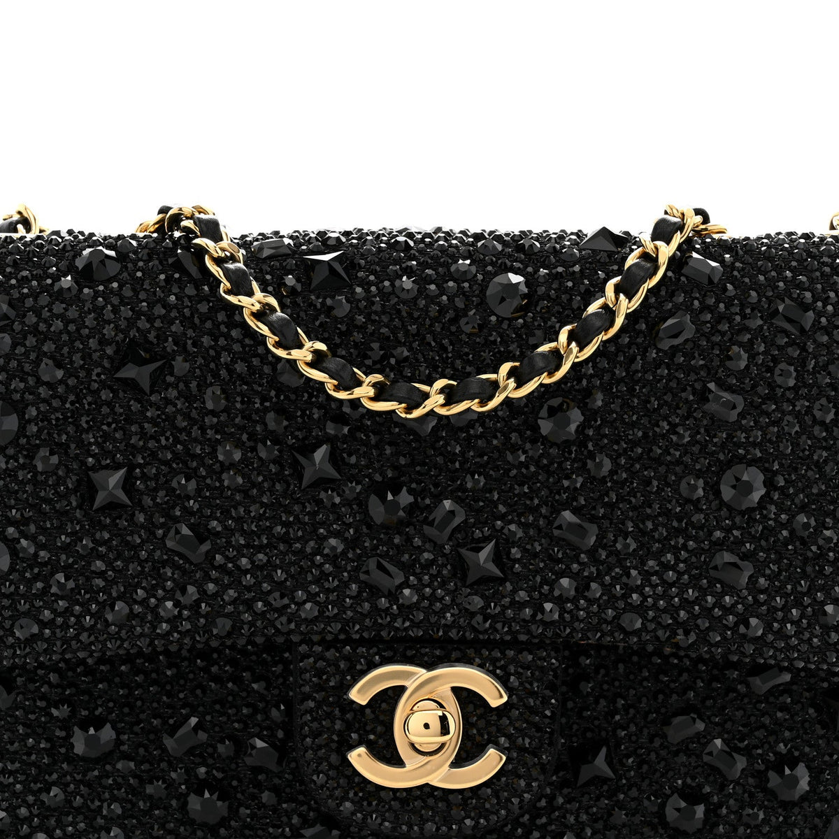 Strass Evening Flap Bag Black