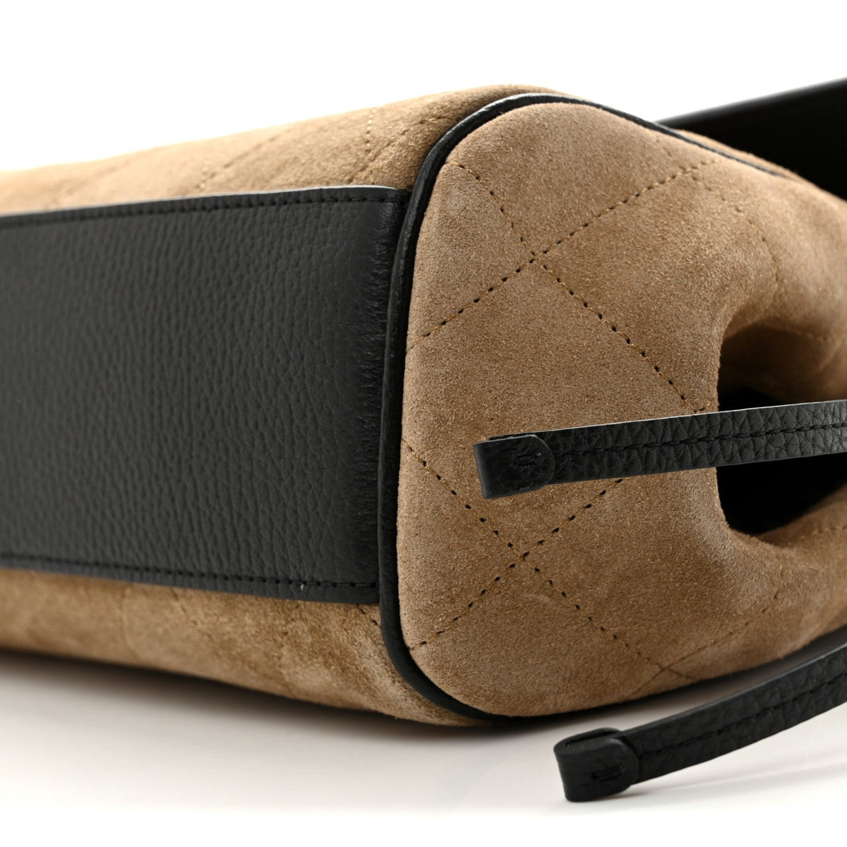 Grained Calfskin Suede Urban Essentials Flap Dark Beige Black