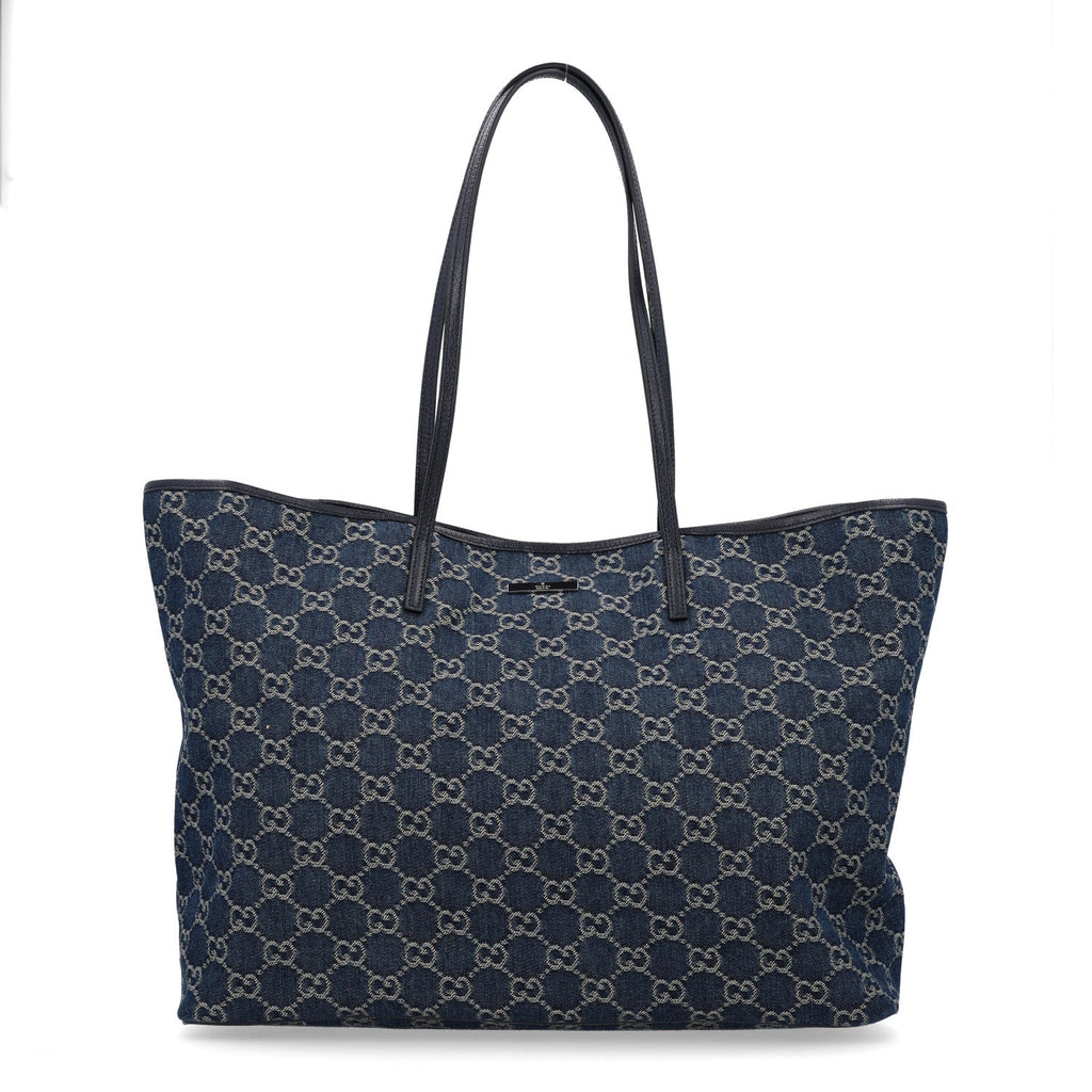 Jacquard Denim GG Monogram Large Tribeca Tote Dark Blue