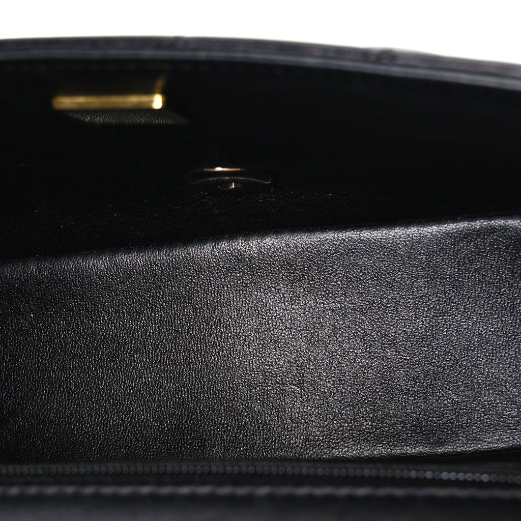 Lambskin Quilted Mini Rectangular Flap Black