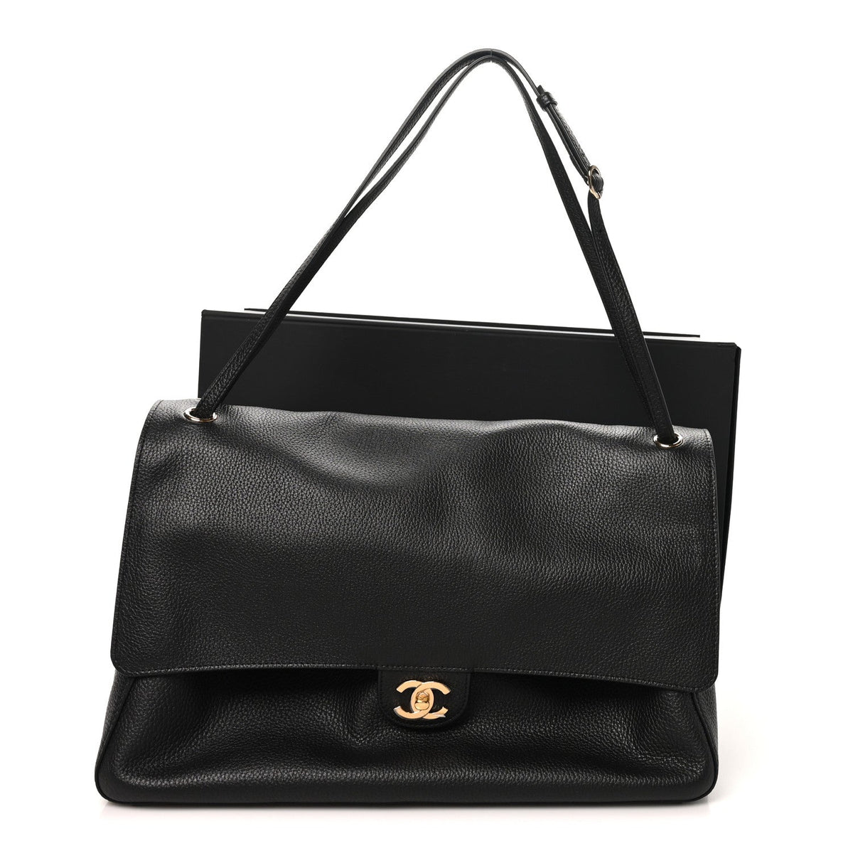 Grained Calfskin Souplissimo Maxi Flap Black