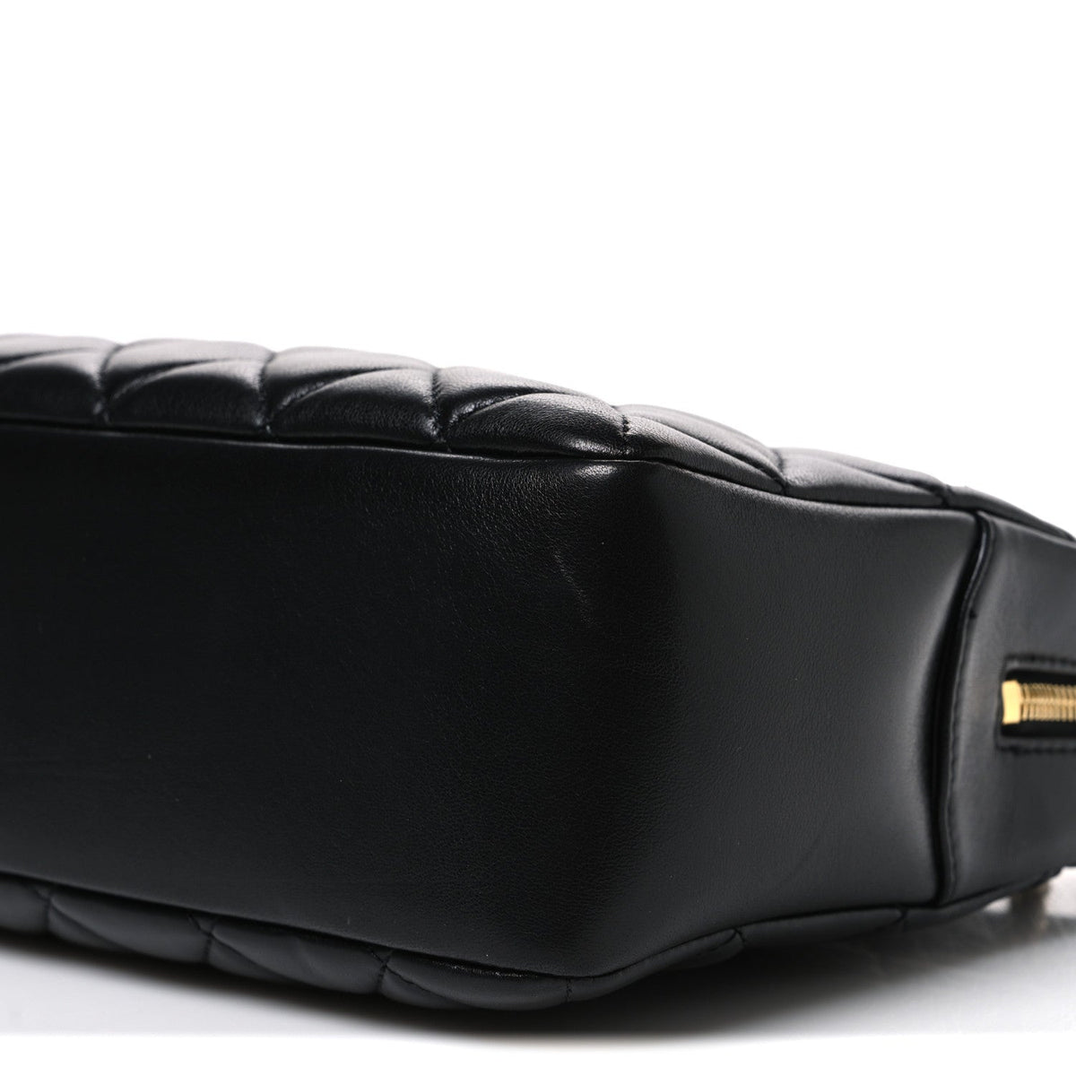 Lambskin Quilted Large Camera Case Black