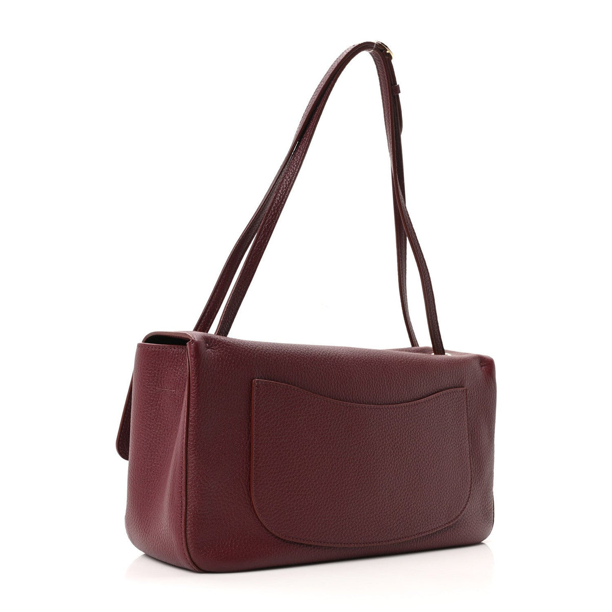 Grained Calfskin Small Souplissimo Maxi Flap Burgundy