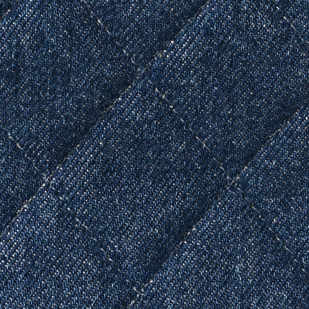 Denim Quilted CC Chain Tote Blue