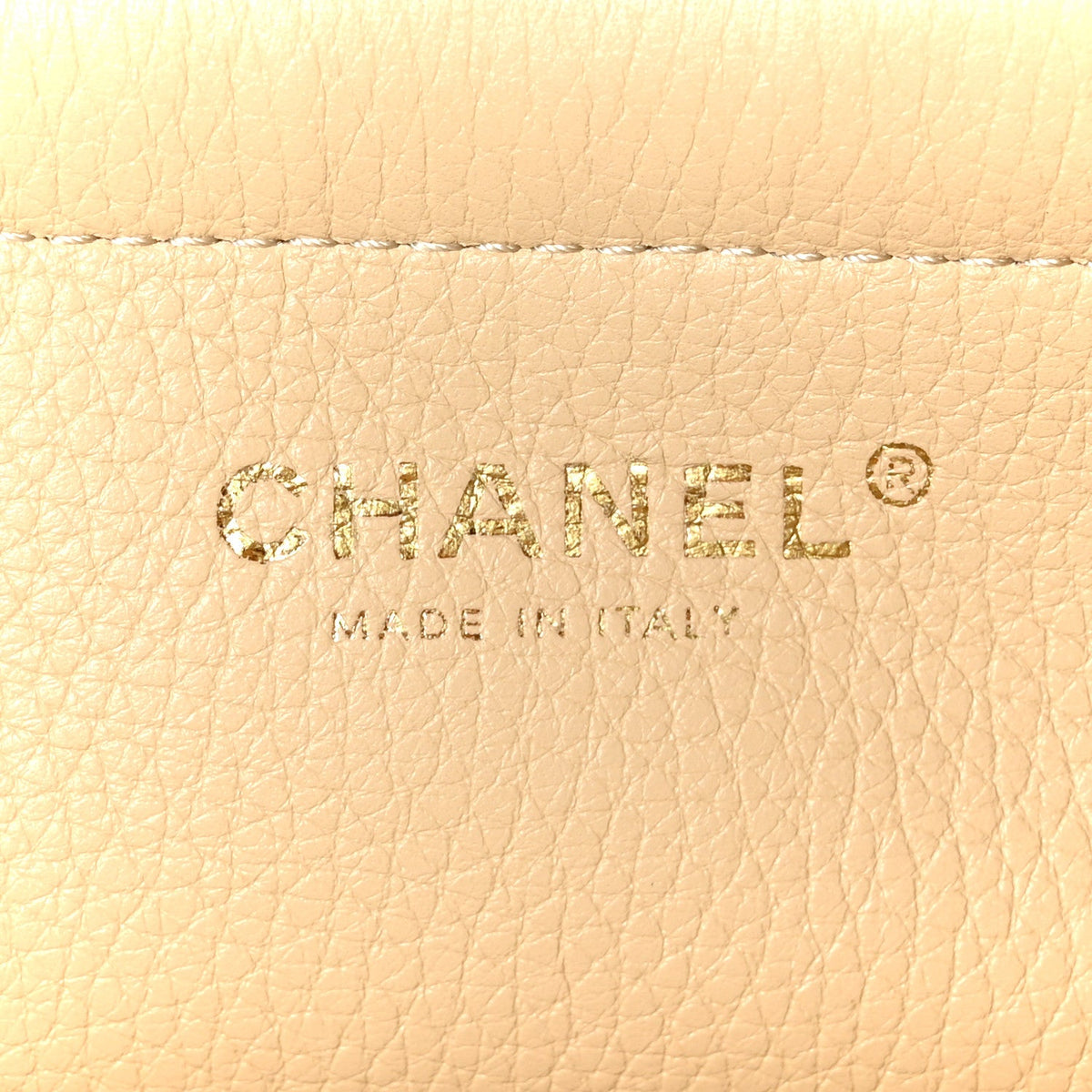 Grained Calfskin Stitched Urban Essentials Small Shopping Bag Beige