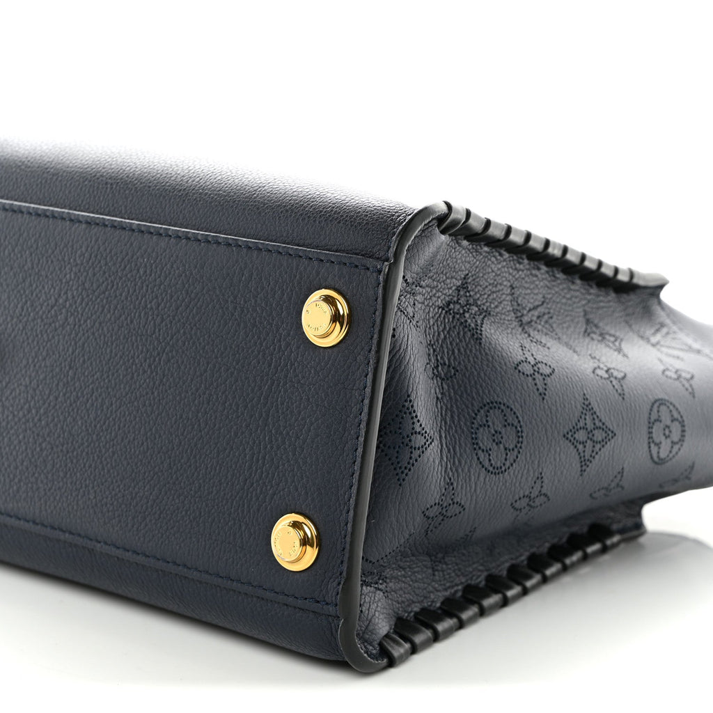 Calfskin Mahina Braided On My Side MM Navy Blue