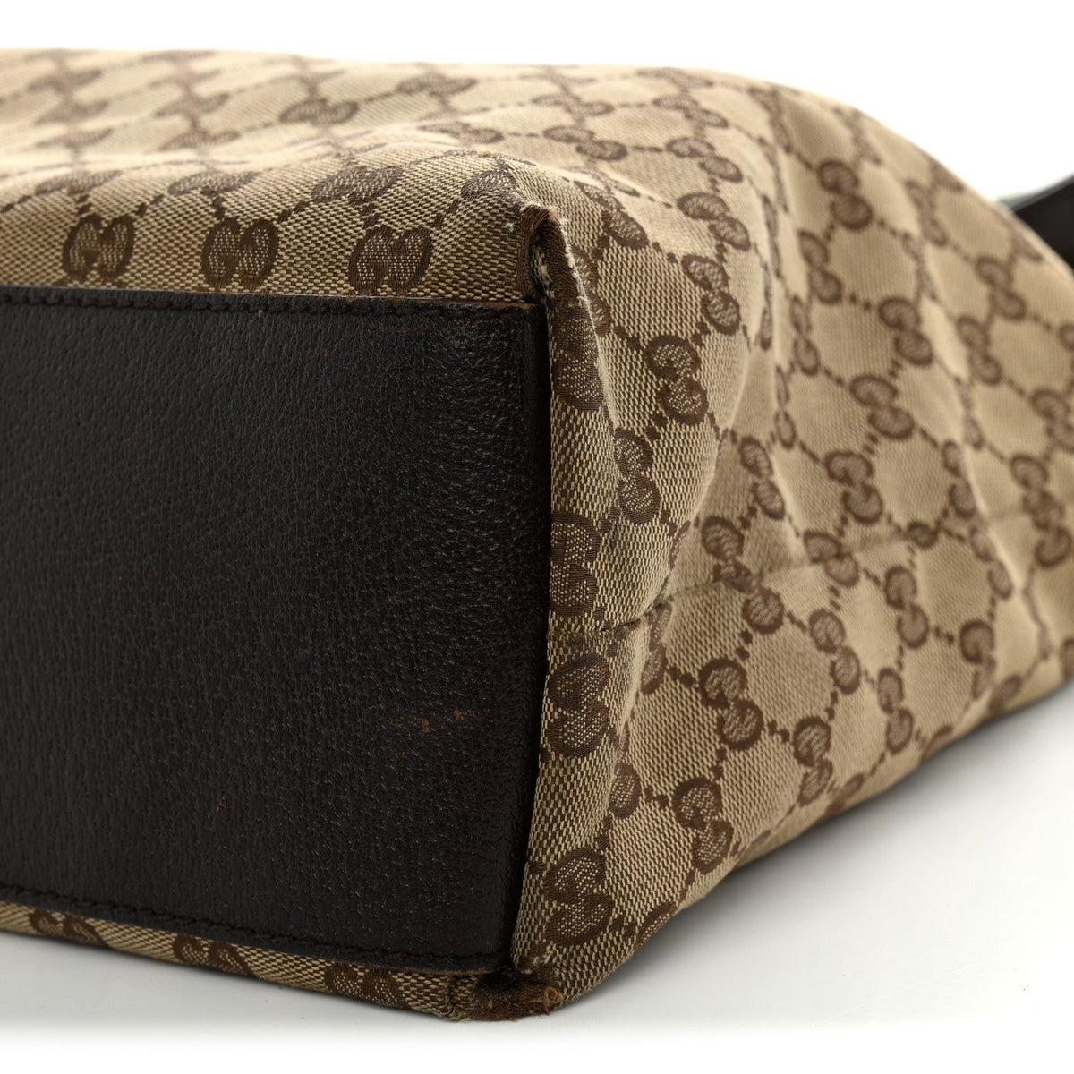 GG Monogram Large Web Handle Vertical Tote Dark Brown