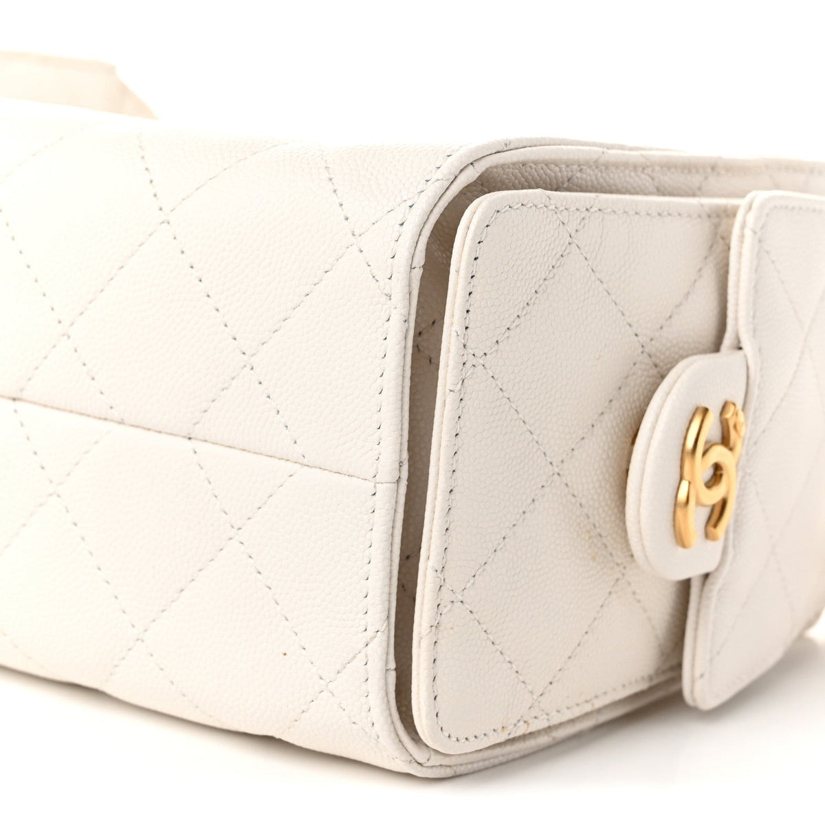 Caviar Quilted Mini Chanel 25 Handbag White