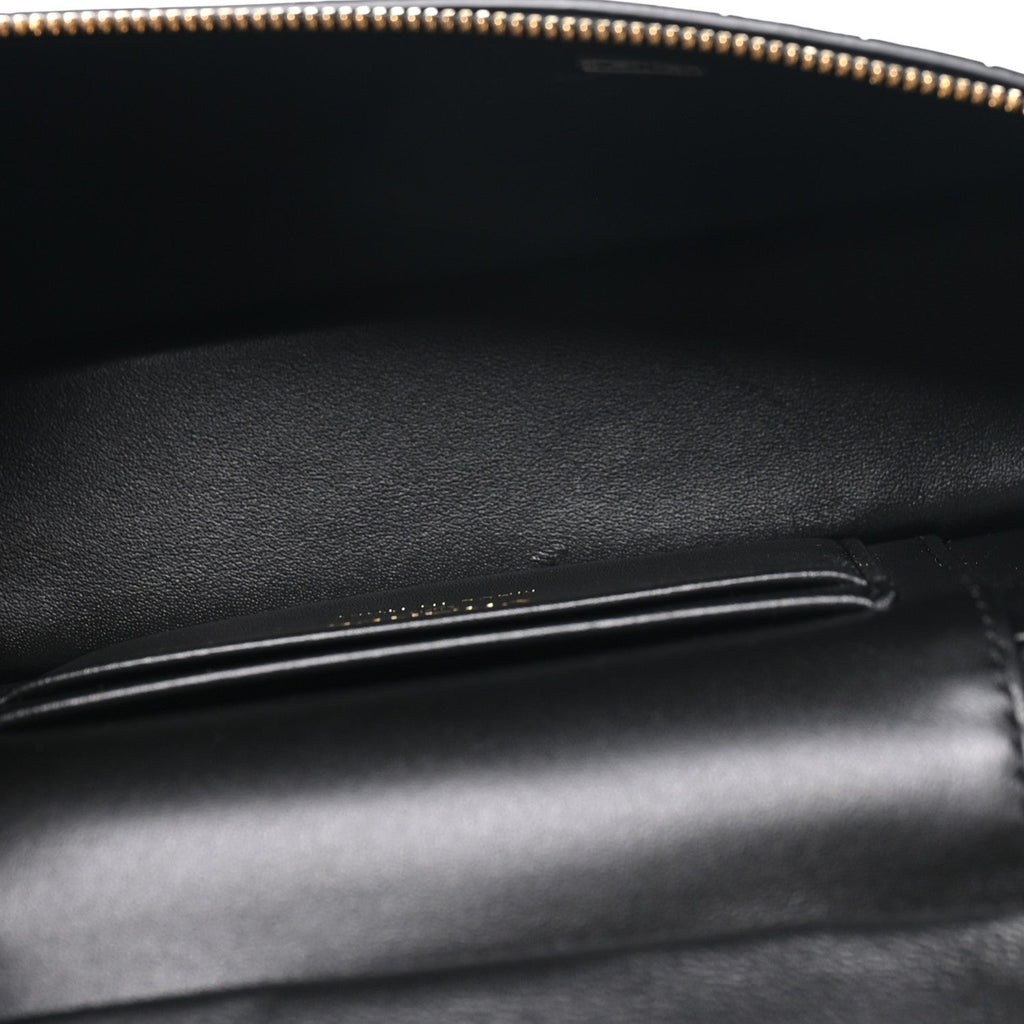 Calfskin Crocodile Embossed Crococo Exoticoco Vanity With Chain Black
