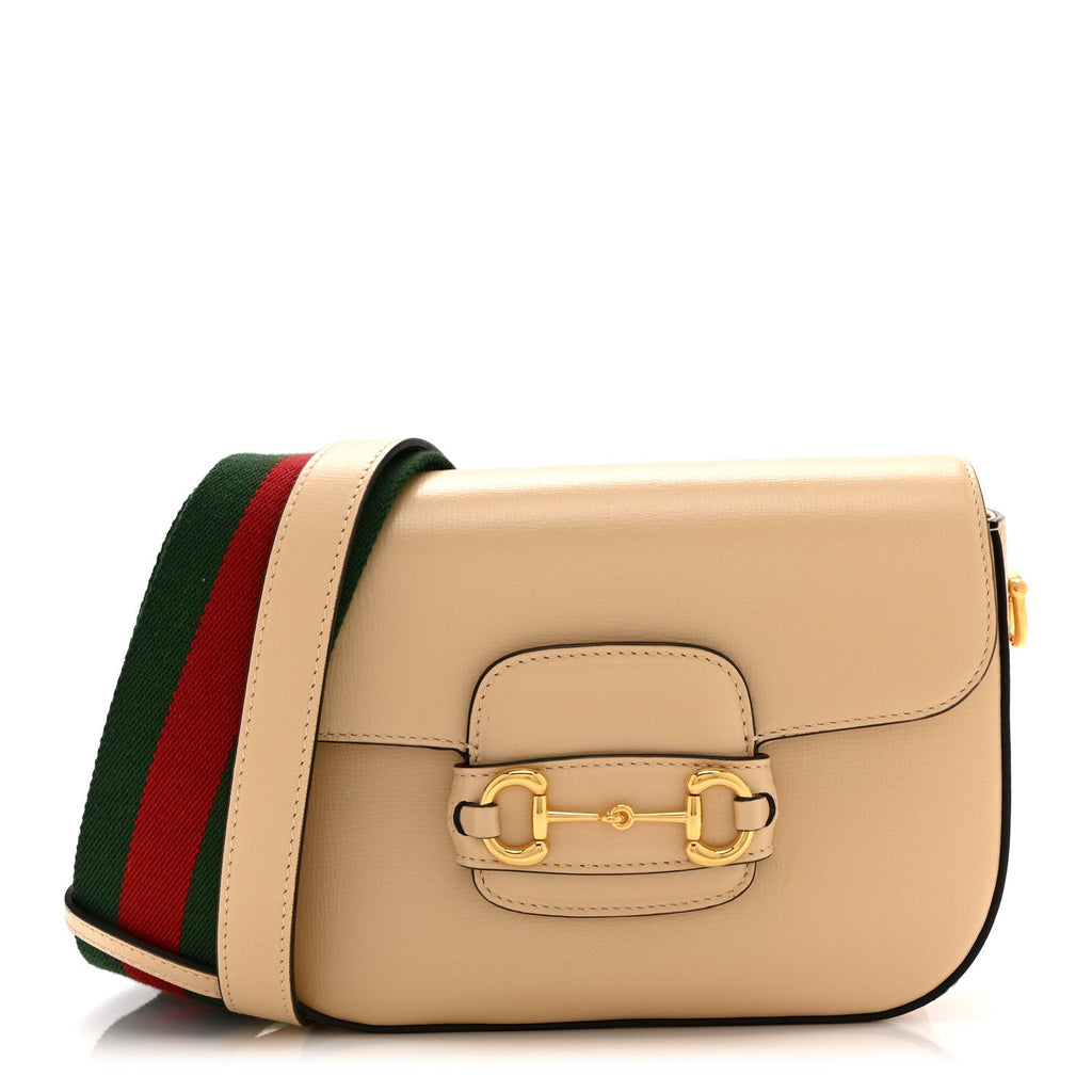 Azalea Calfskin Web Mini Horsebit 1955 Shoulder Bag Bubble Tea