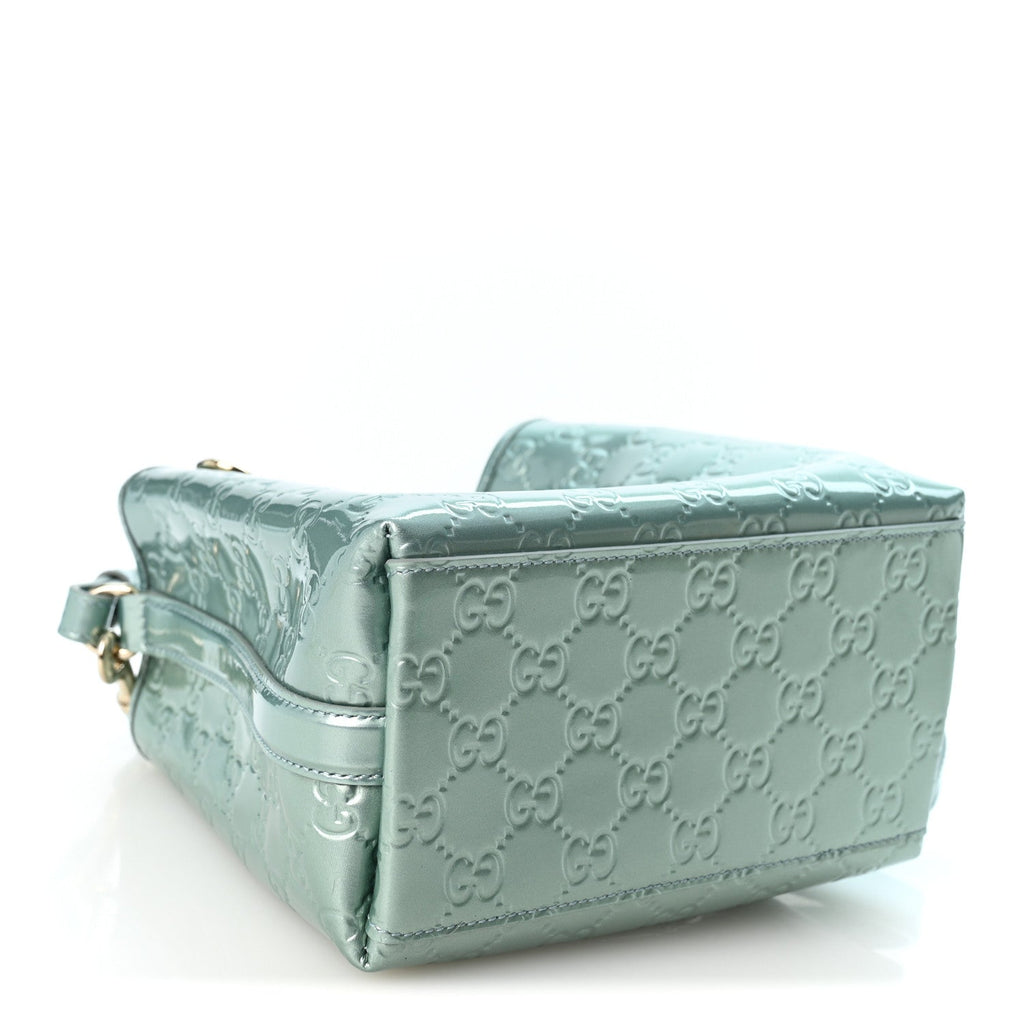 GG Supreme Monogram Emblem Mini Bucket Bag Light Blue