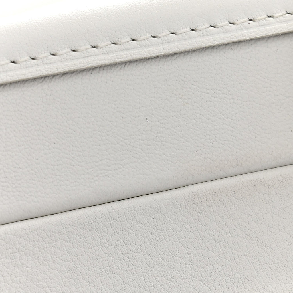 Calfskin Monogram Embroidered Petite Malle White