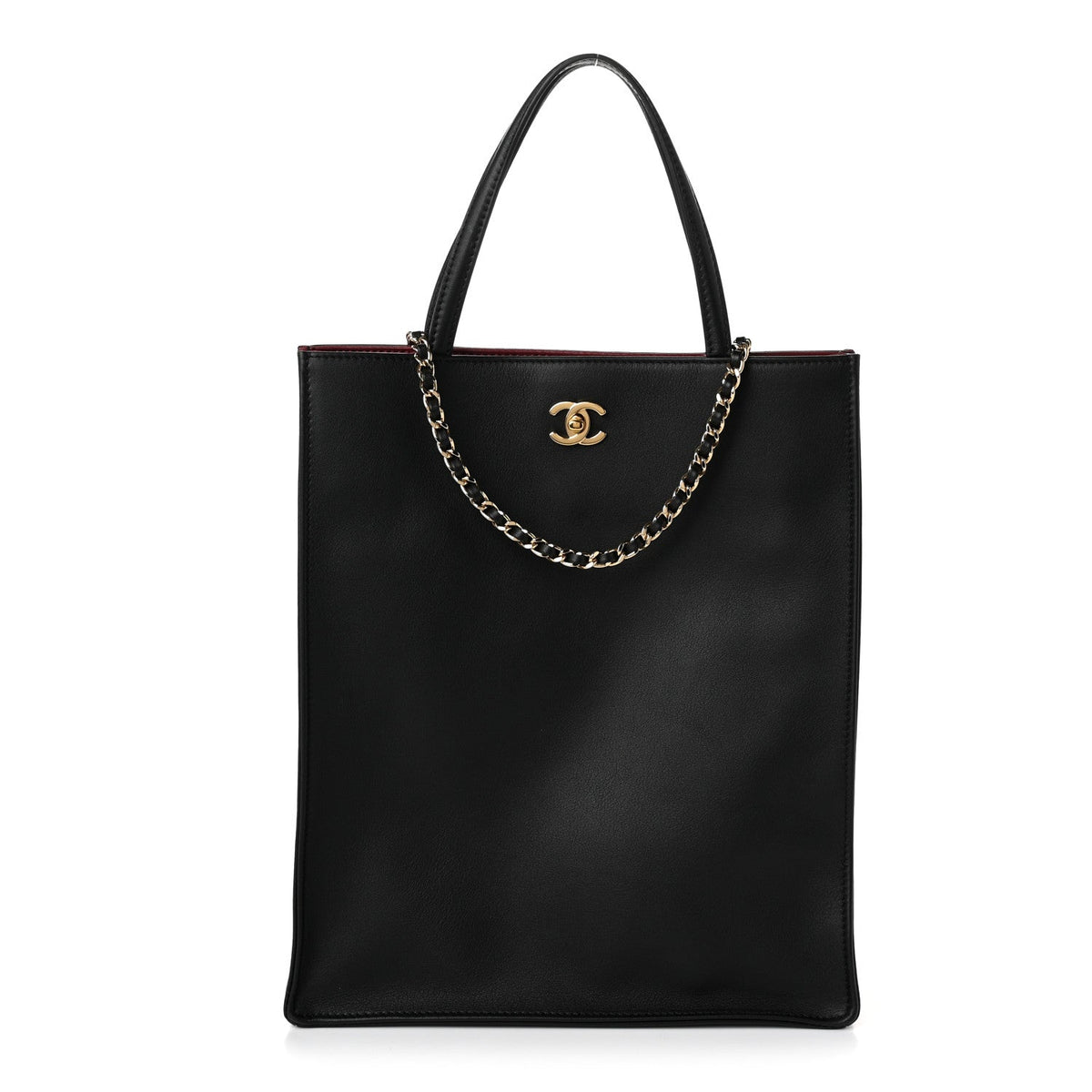 Calfskin Small Shopping Bag Black