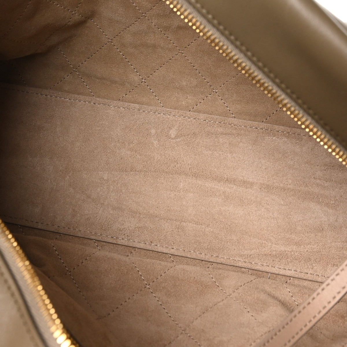 Calfskin Large Perfect Bowling Bag Dark Khaki