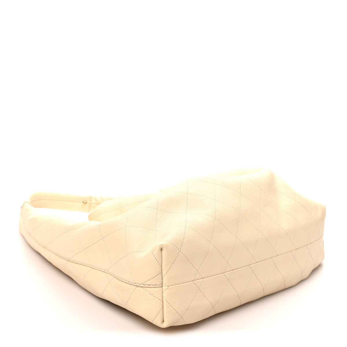 Calfskin Quilted Maxi Hobo Beige