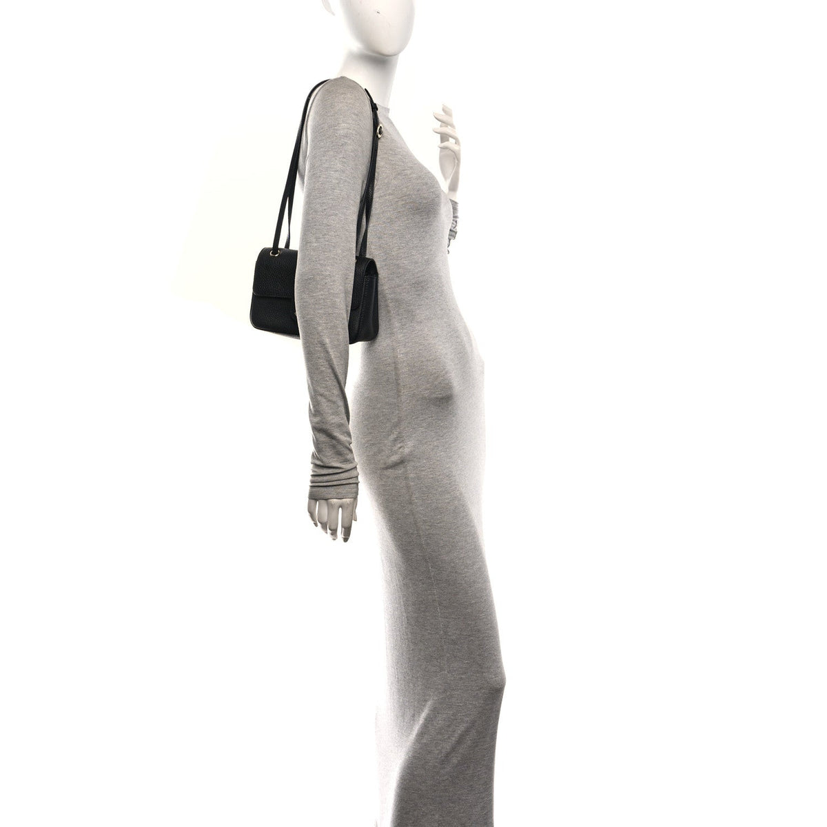 Grained Calfskin Mini Souplissimo Maxi Flap Black