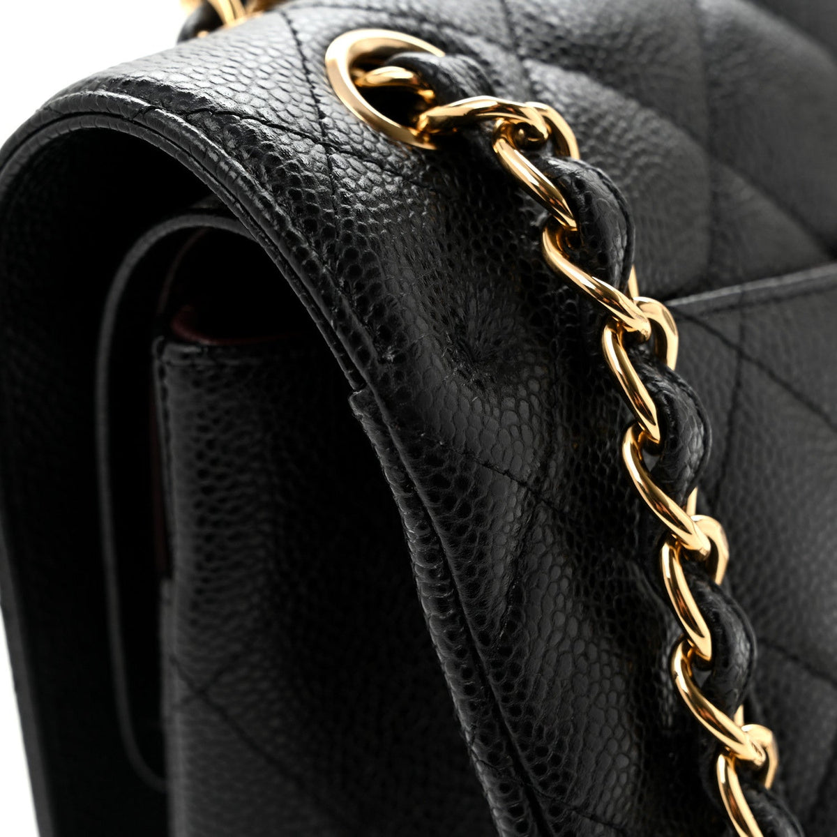 Caviar Quilted Jumbo Double Flap Black