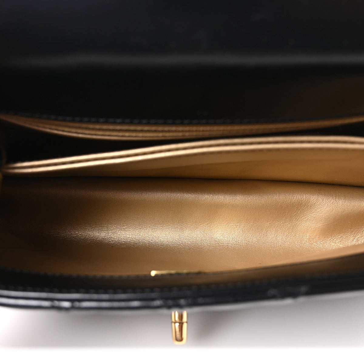 Shiny Calfskin Quilted Mini Coco Chain Gold Handle Flap Black