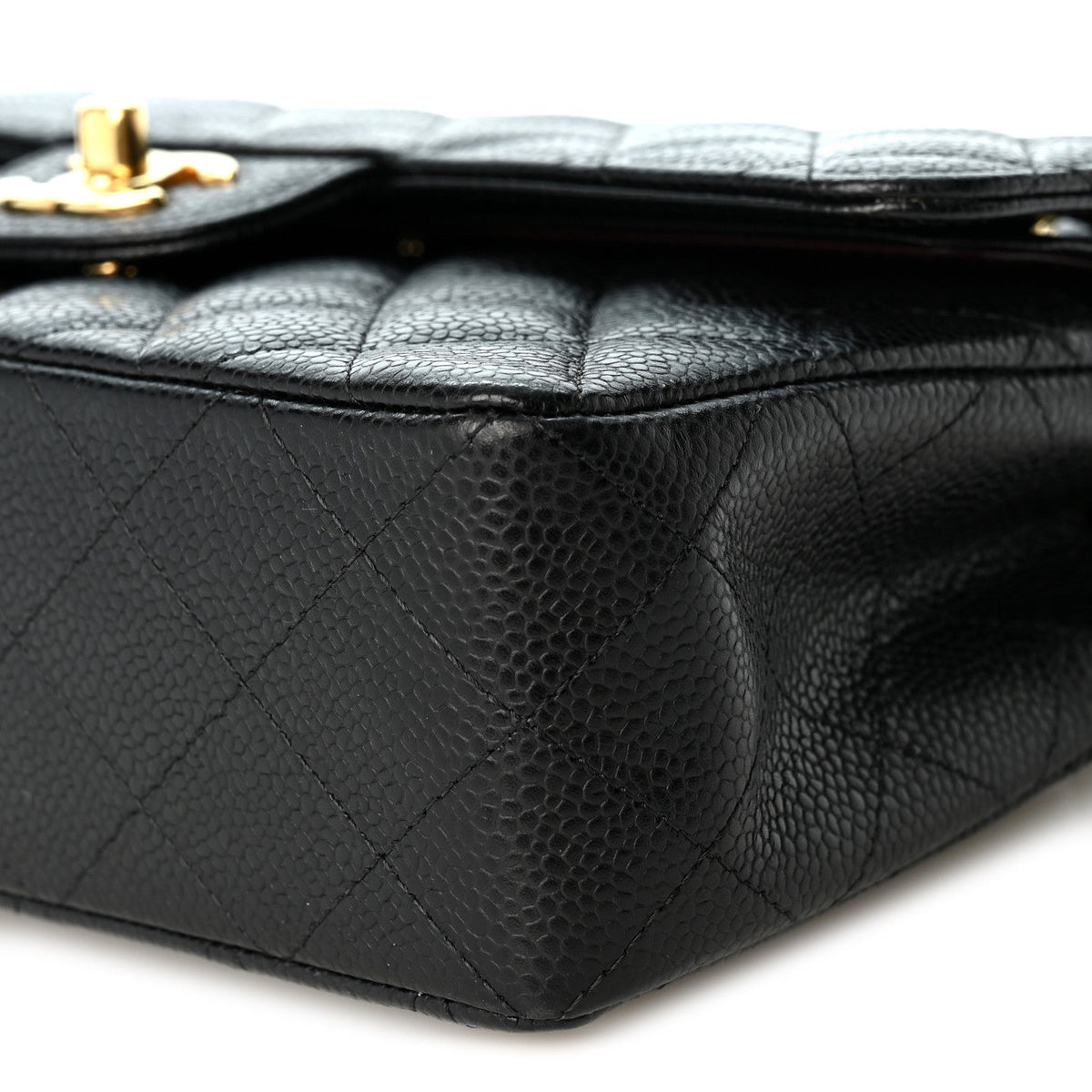 Caviar Quilted Small Double Flap Black