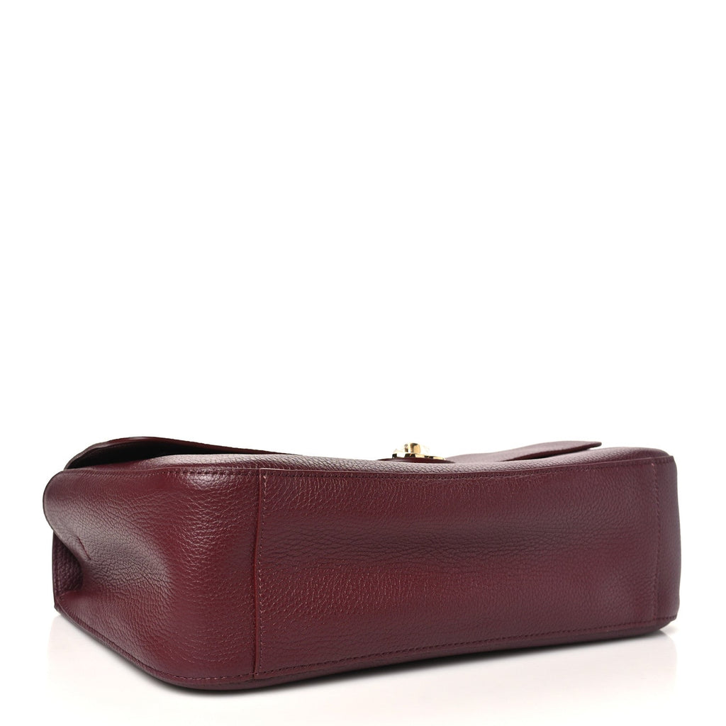 Grained Calfskin Small Souplissimo Maxi Flap Burgundy