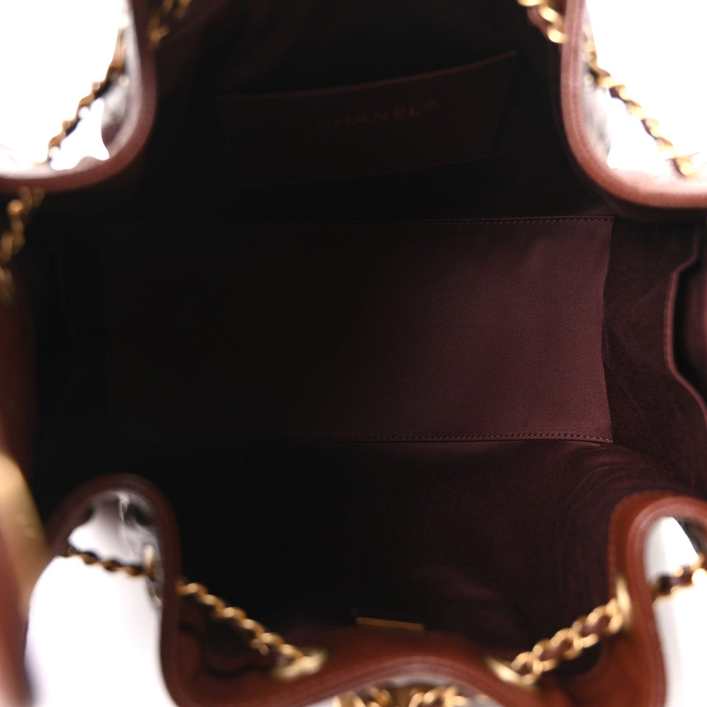 Caviar Quilted Small Chanel 25 Handbag Brown