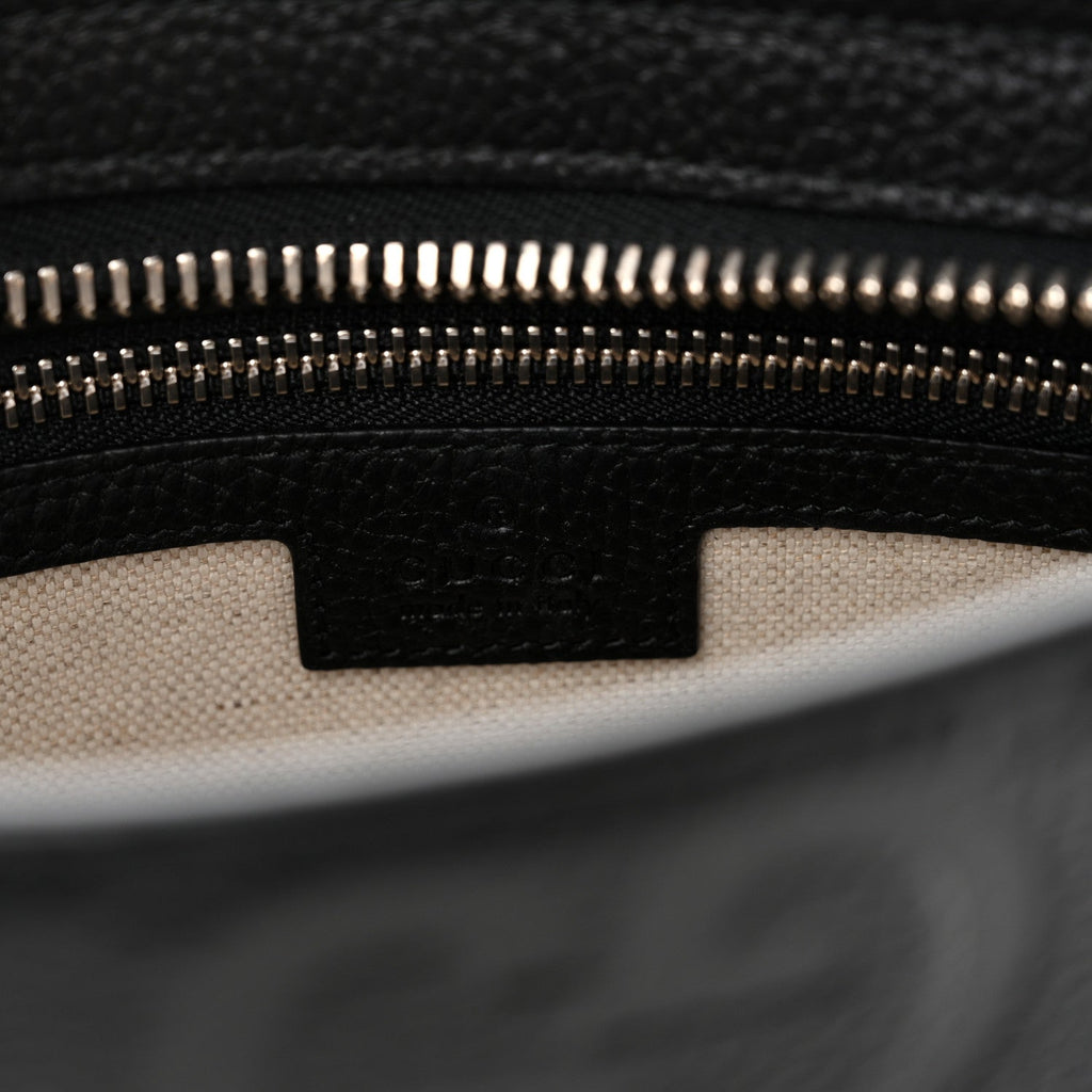 Monogram Jumbo GG Textured Dollar Calfskin Crossbody Bag Black