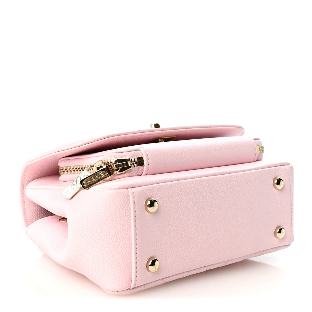 Caviar Quilted Small Business Affinity Flap Light Pink