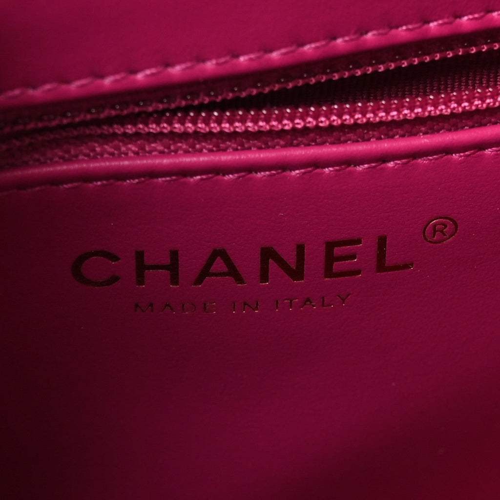 Denim Quilted Nano Kelly Shopper Fuchsia