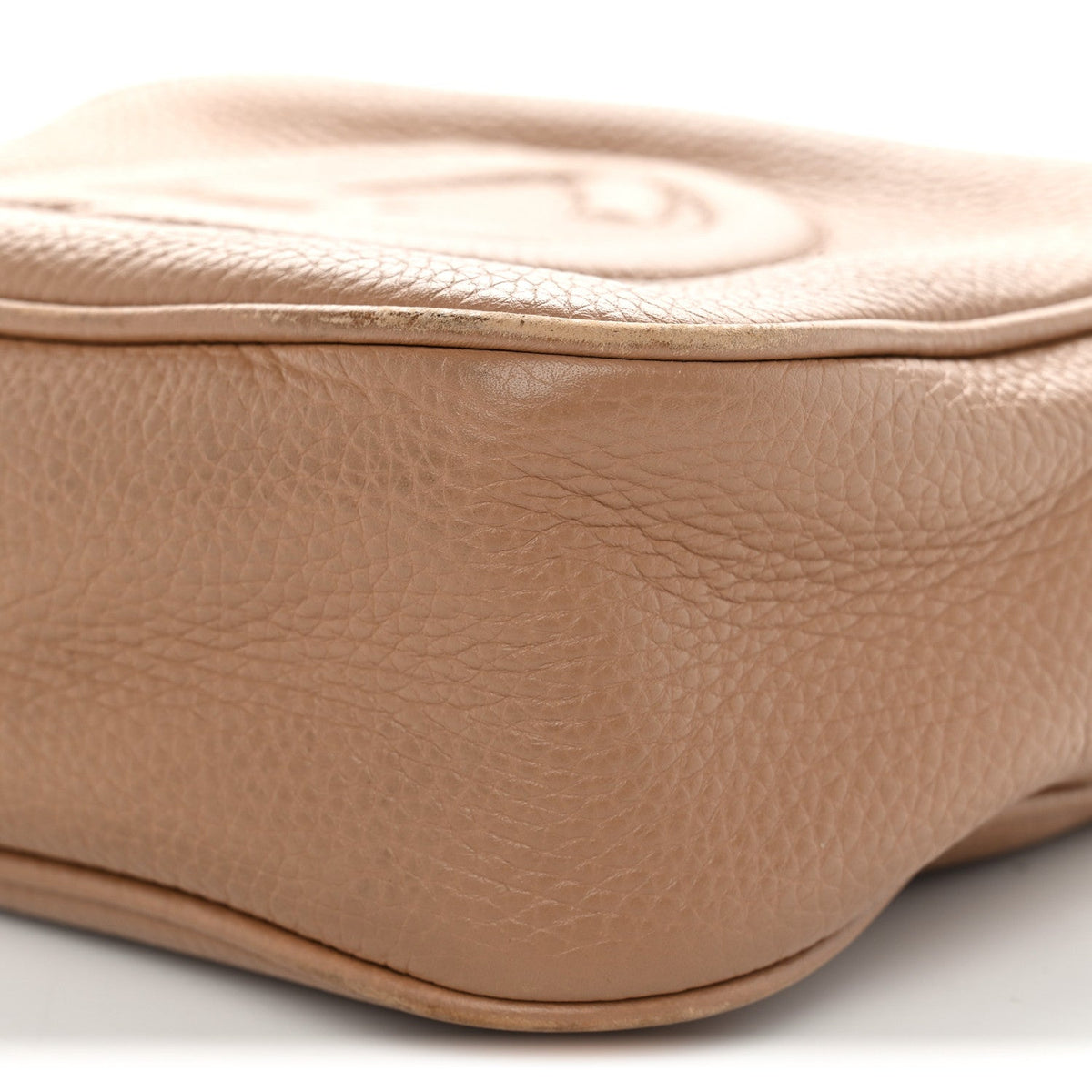 Pebbled Calfskin Small Soho Disco Bag Rose Beige