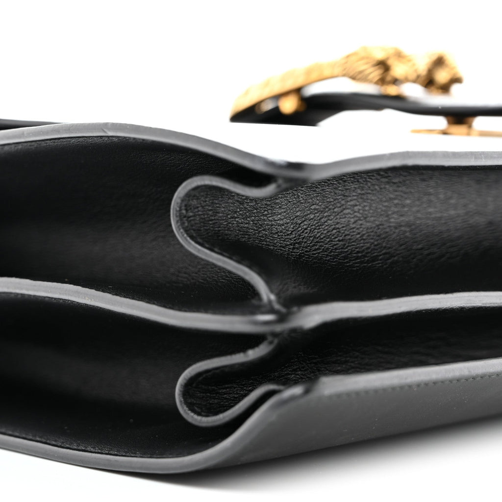 Moon Calfskin Web Large Dionysus Bamboo Top Handle Bag Black