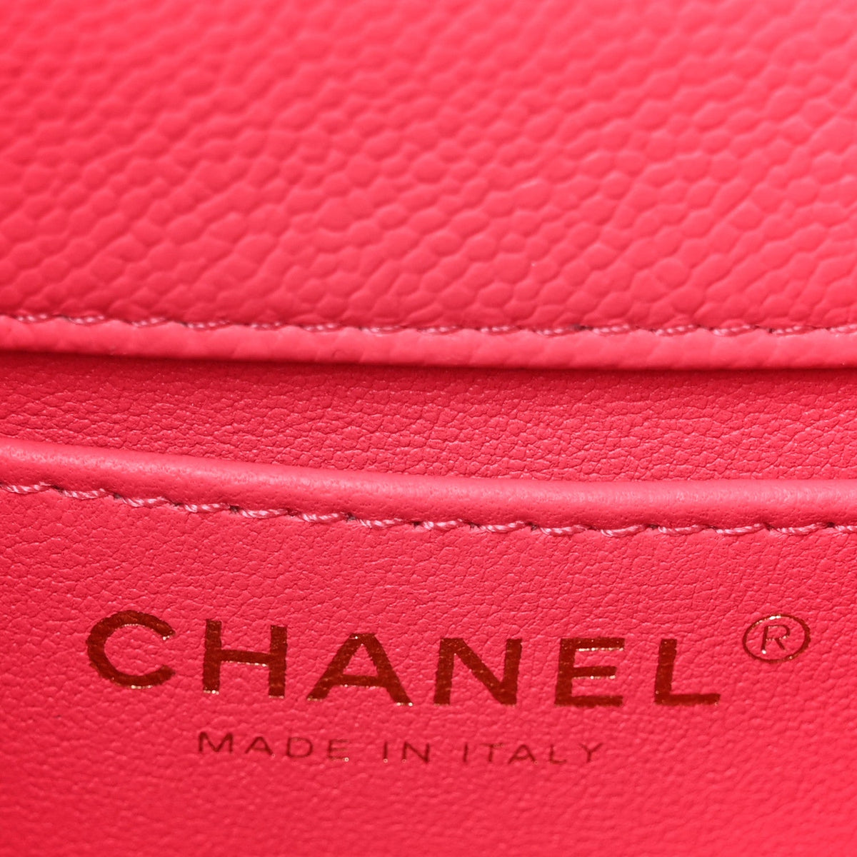 Caviar Quilted Mini Rectangular Sweetheart Flap Fuchsia