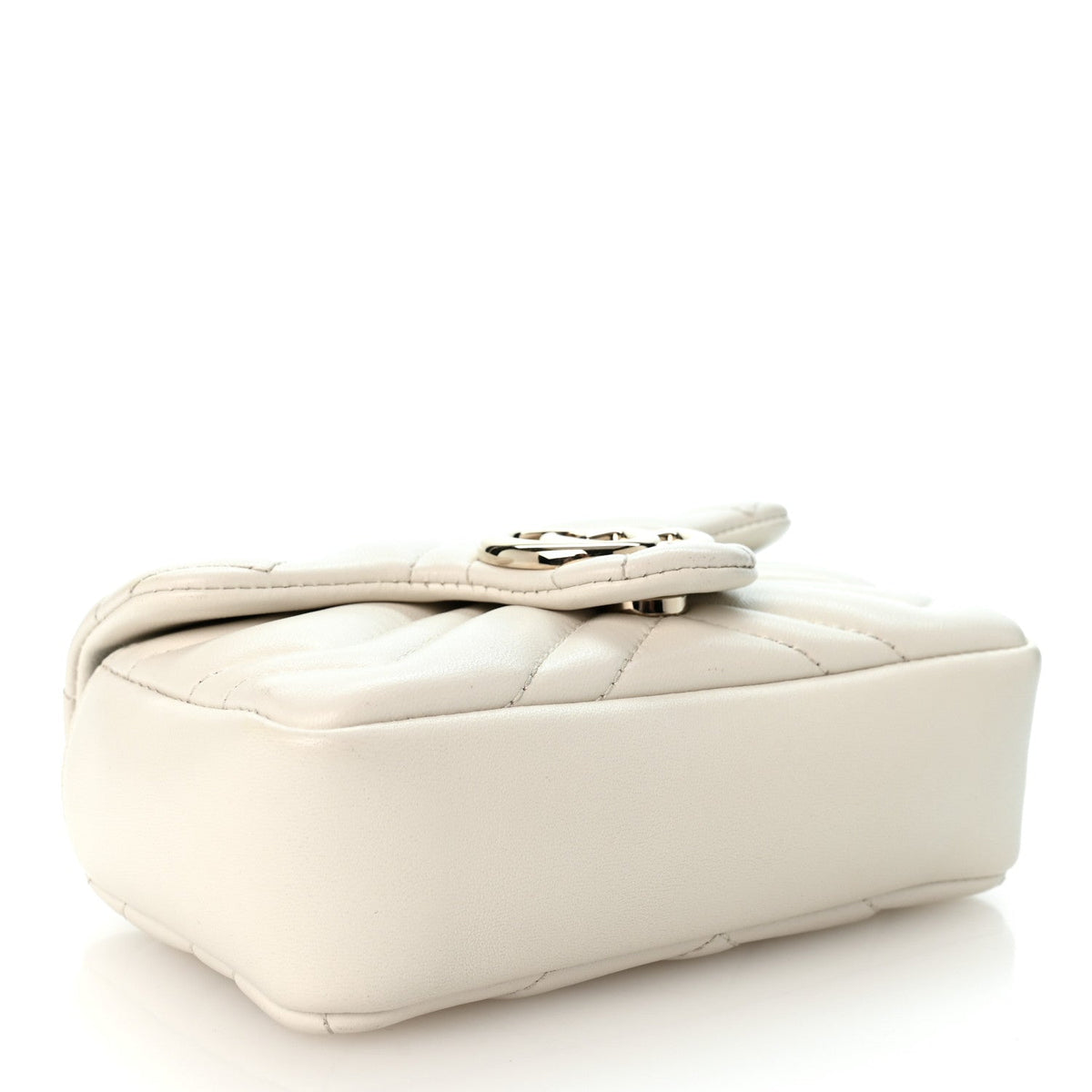 Lambskin Matelasse Mini GG Marmont Shoulder Bag White