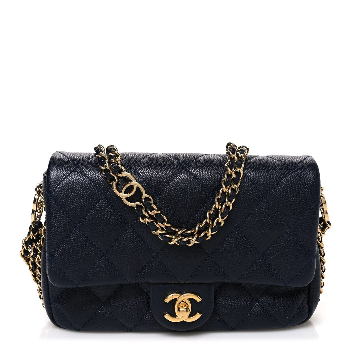 Caviar Quilted Mini CC You Flap Navy