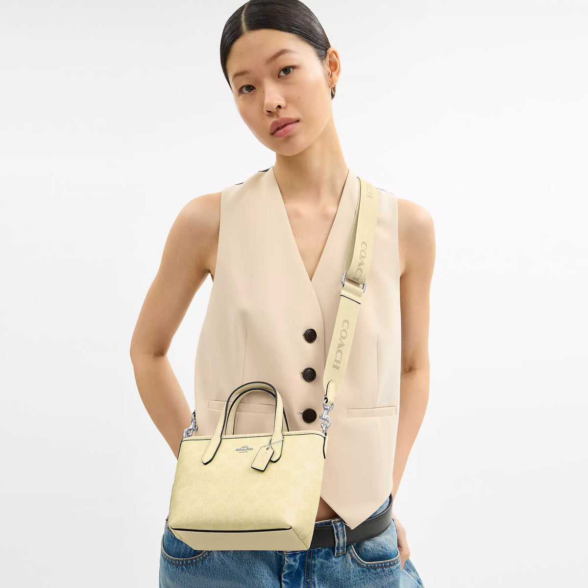 Coach Outlet City Mini Tote Bag In Signature Canvas