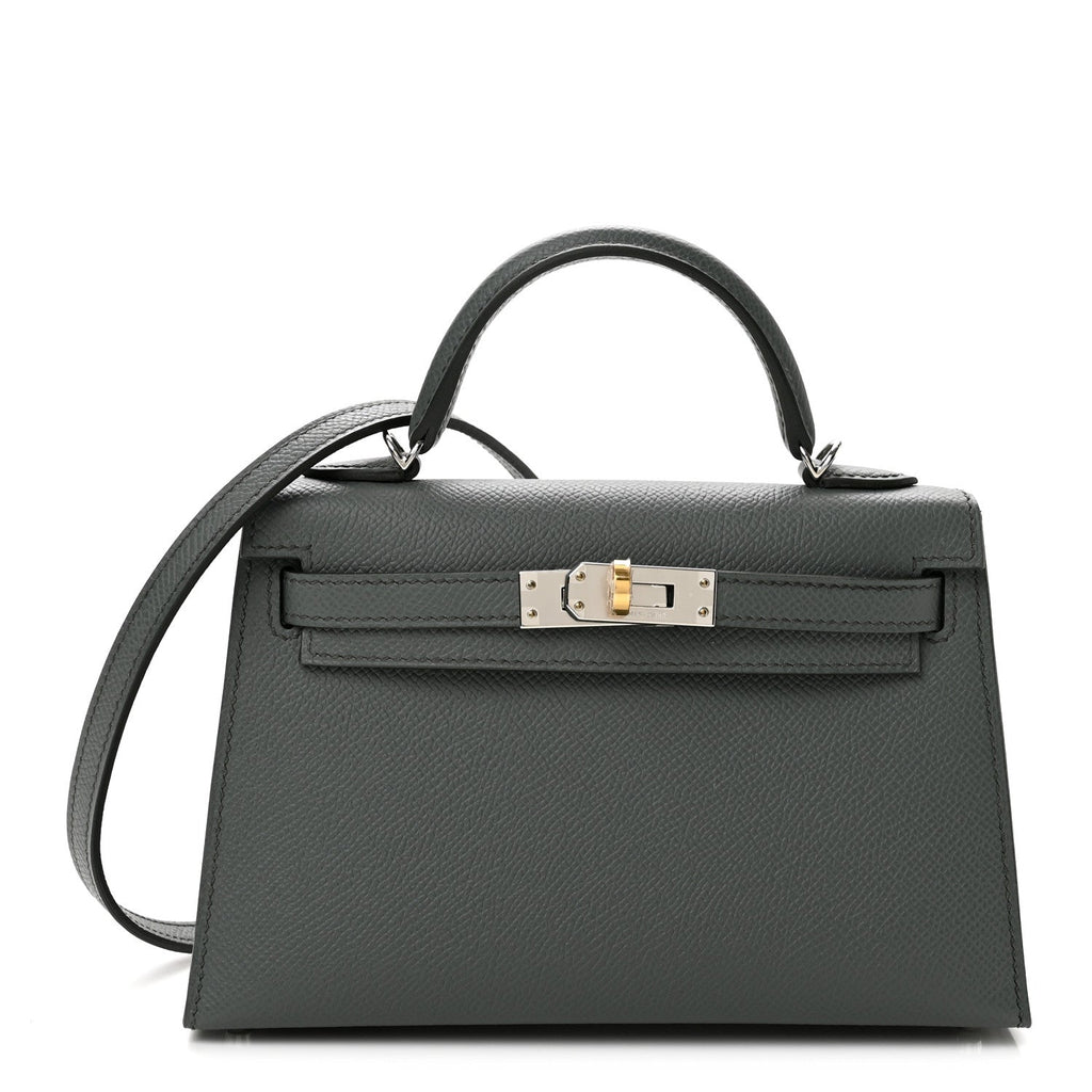 Epsom Mini Kelly Sellier 20 Vert Amande