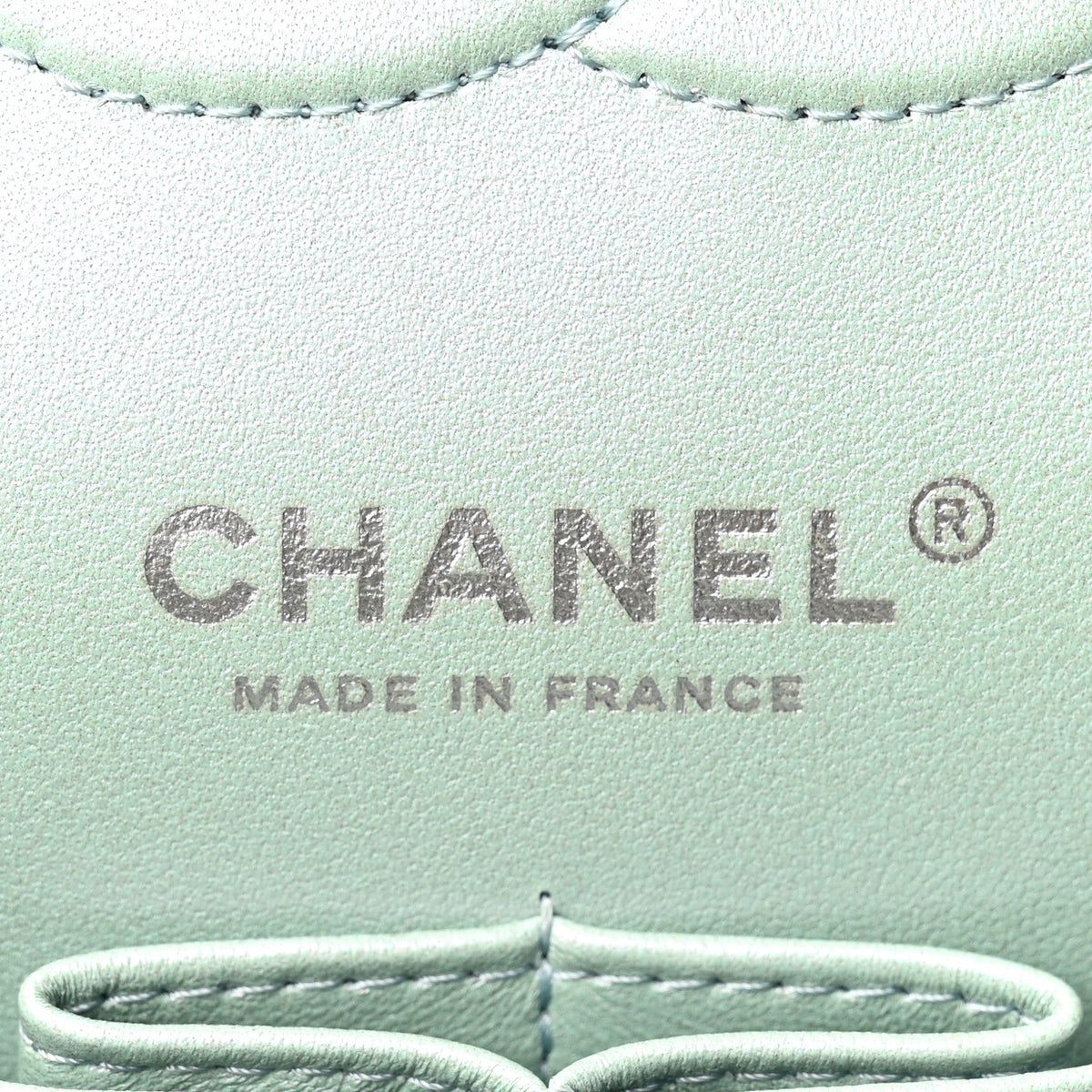 Iridescent Lambskin Quilted Medium Double Flap Light Blue