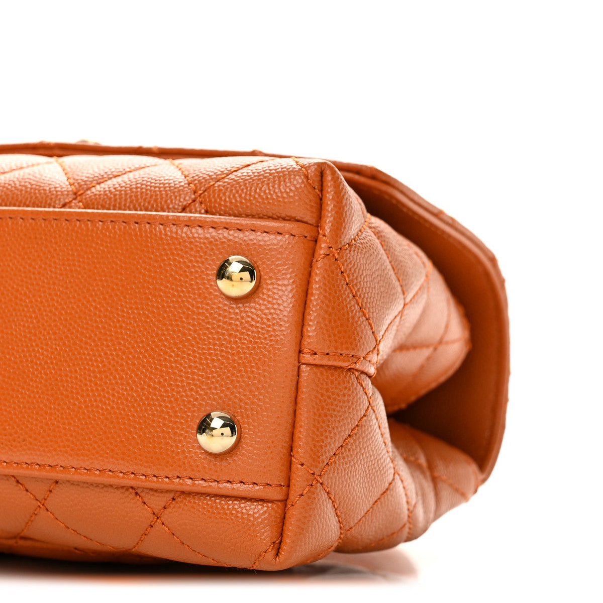 Caviar Quilted Mini Coco Handle Flap Light Brown