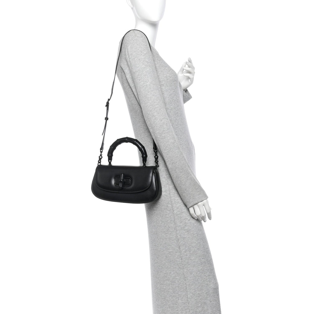 Calfskin Medium Bamboo Diva Black