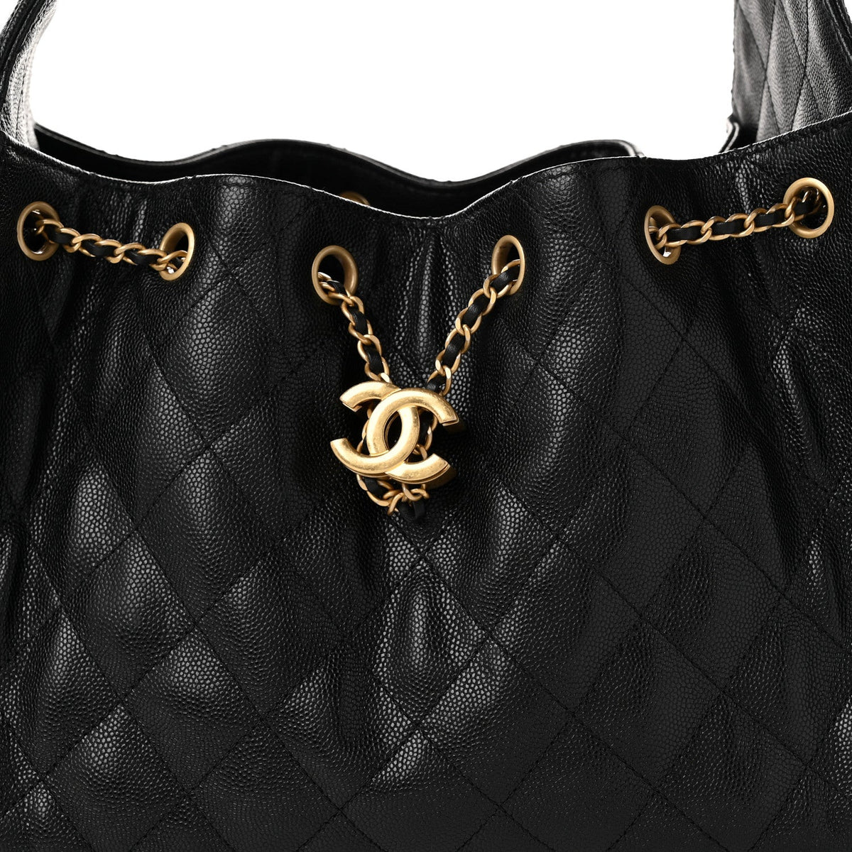 Caviar Quilted Small Chanel 25 Handbag Black
