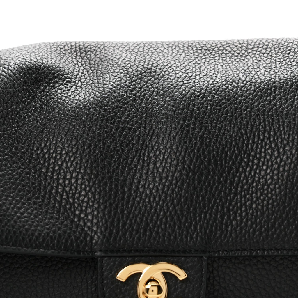 Grained Calfskin Small Souplissimo Maxi Flap Black