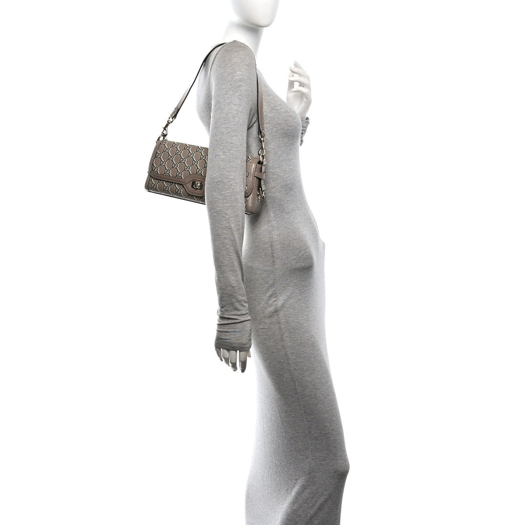 GG Shadow Monogram Small Luce Shoulder Bag Beige