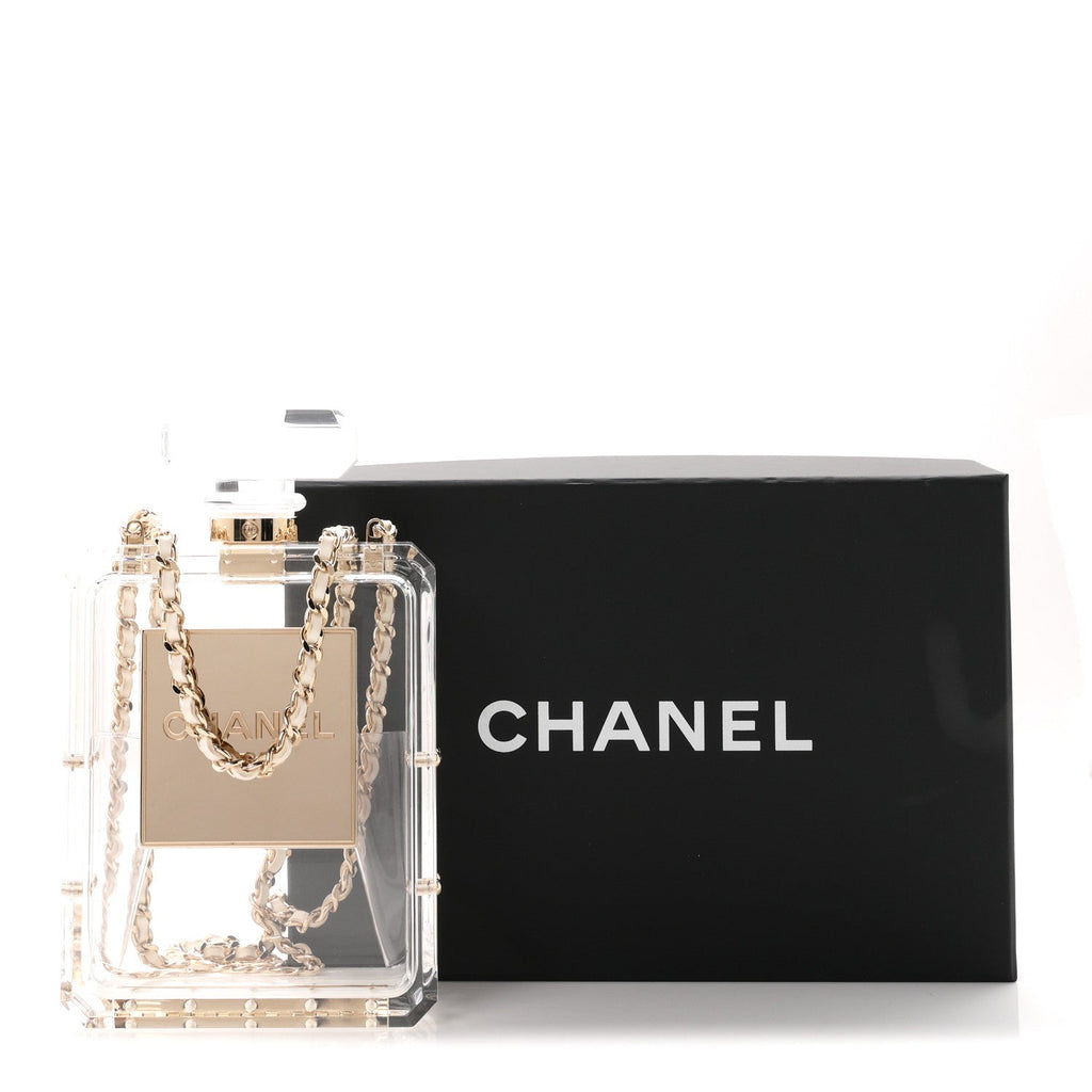 Transluscent Plexiglass Perfume Bottle Clutch