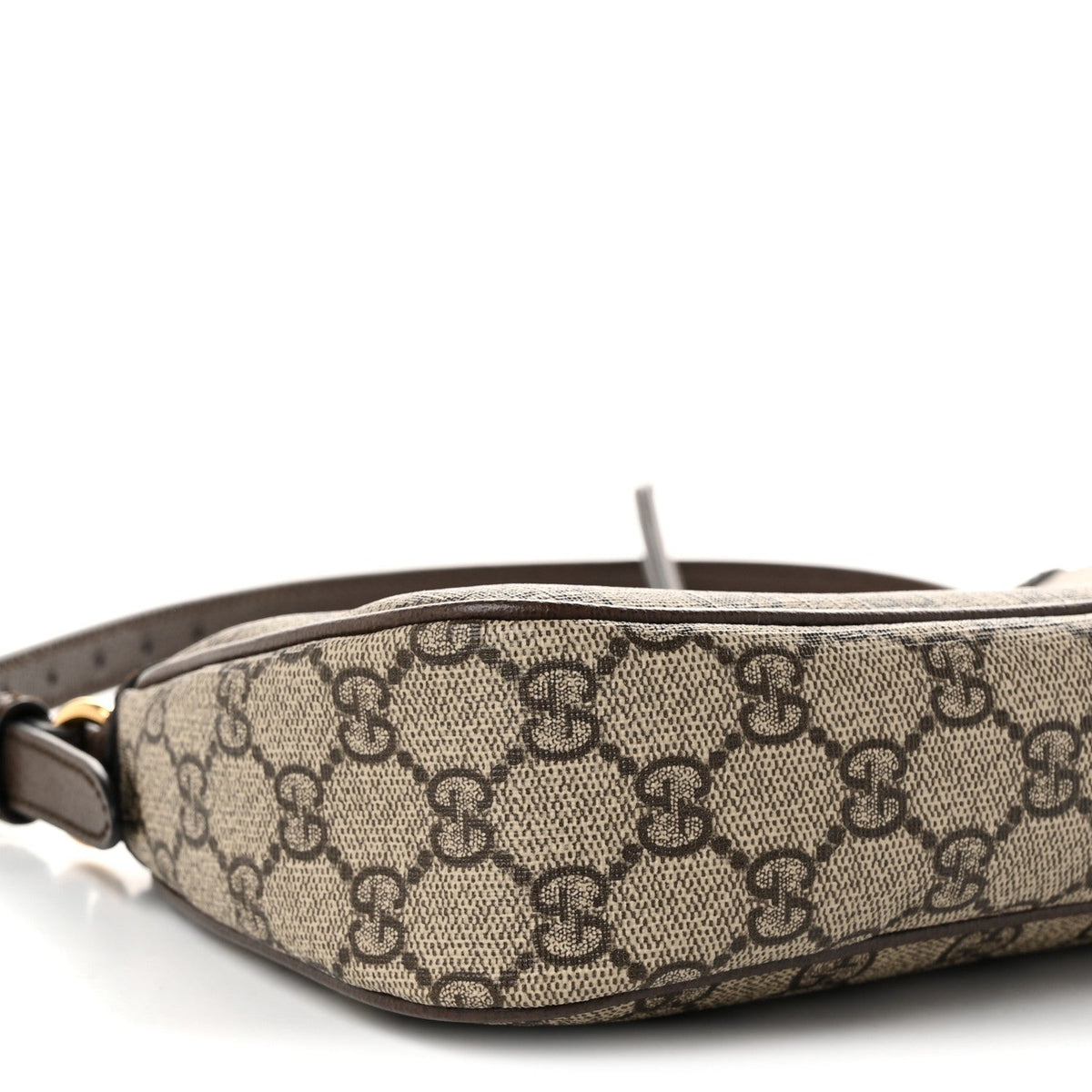 GG Supreme Monogram Textured Dollar Calfskin Small Ophidia Hobo Beige Ebony New Acero