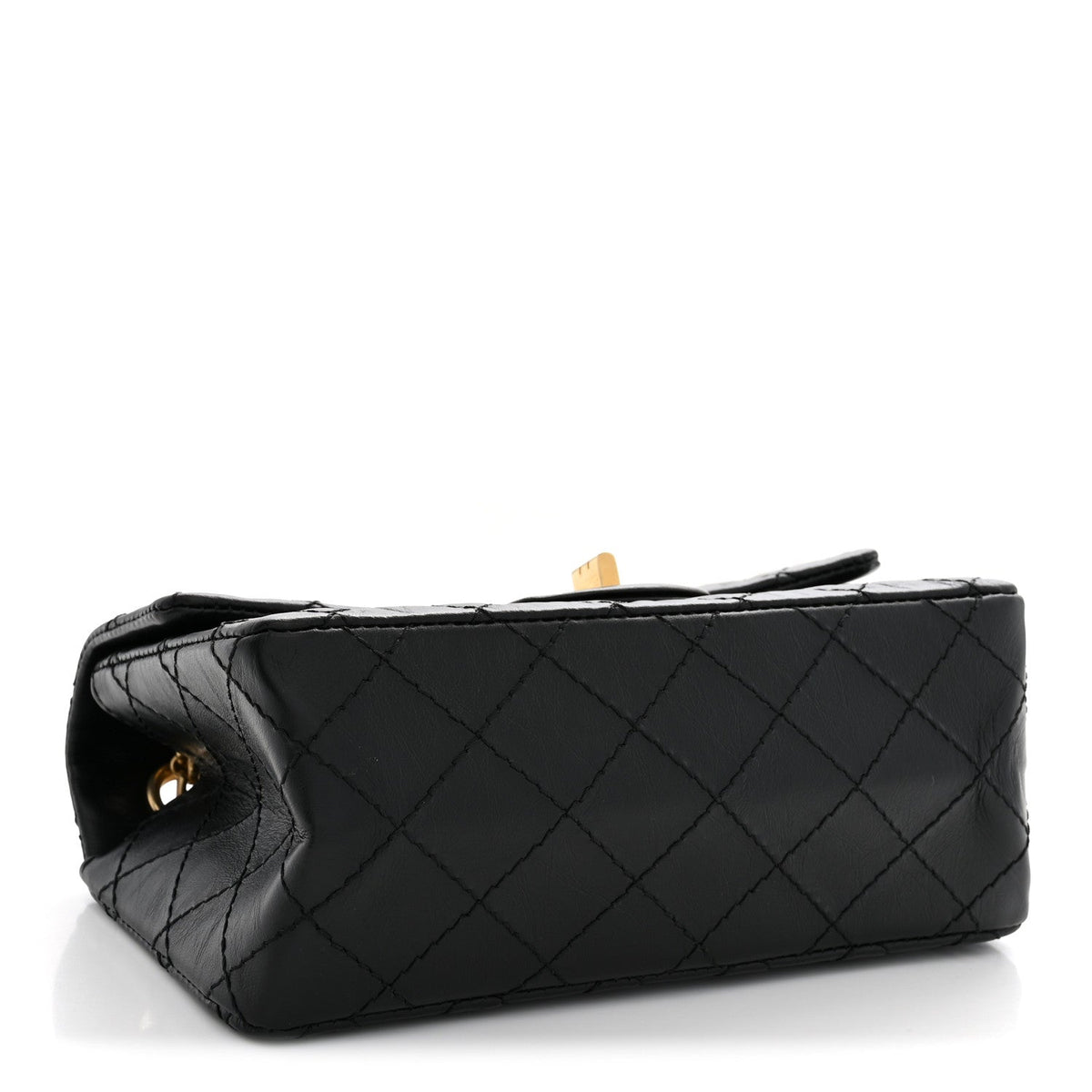 Aged Calfskin Quilted 2.55 Reissue Mini Flap Black