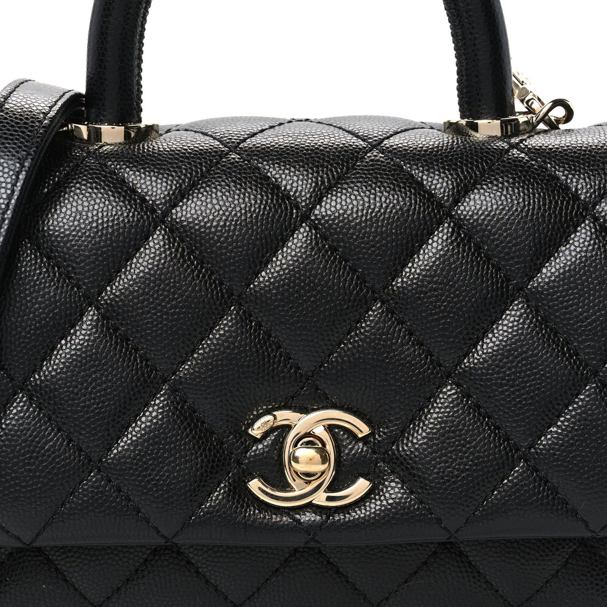 Caviar Quilted Extra Mini Coco Handle Flap Black