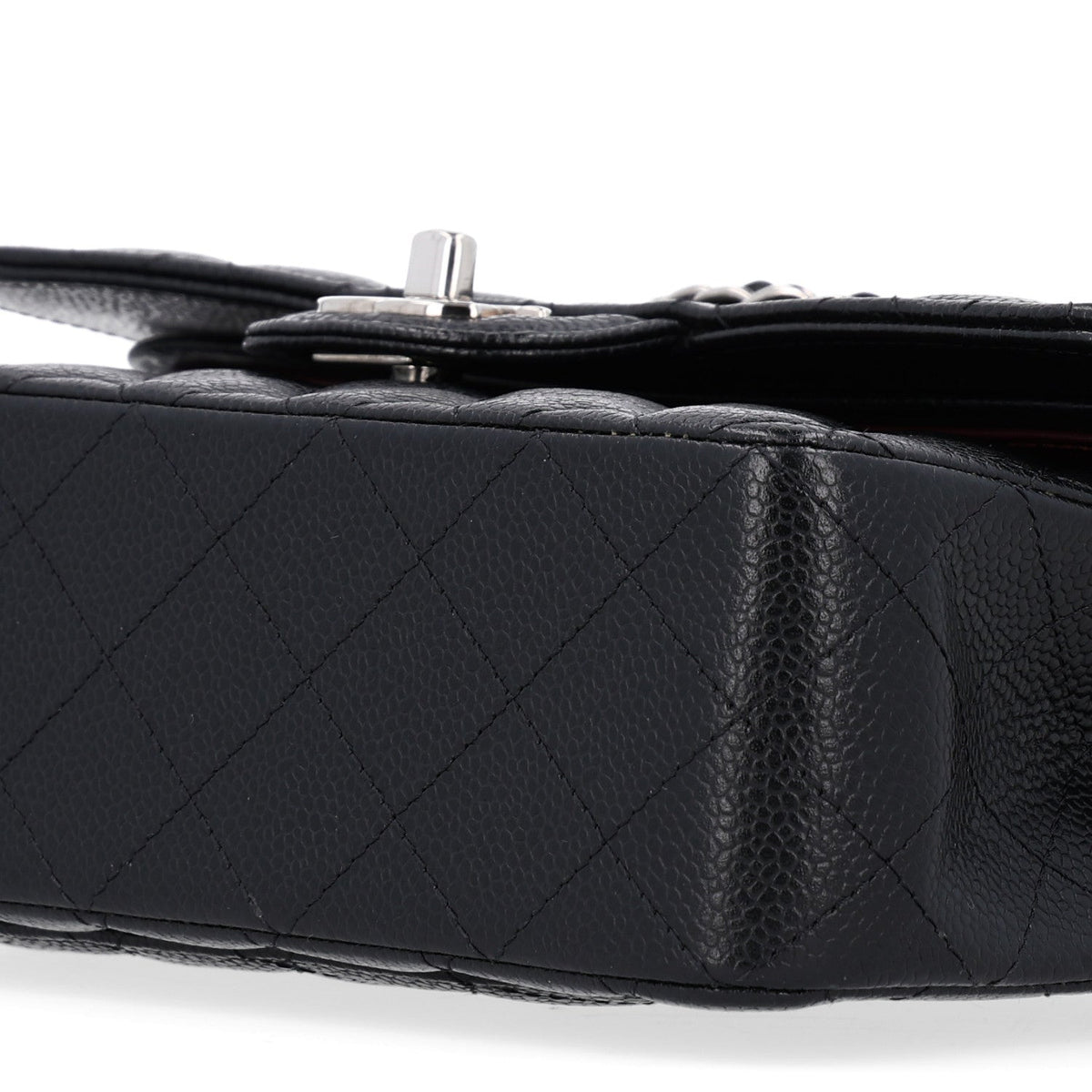 Caviar Quilted Small Double Flap Black