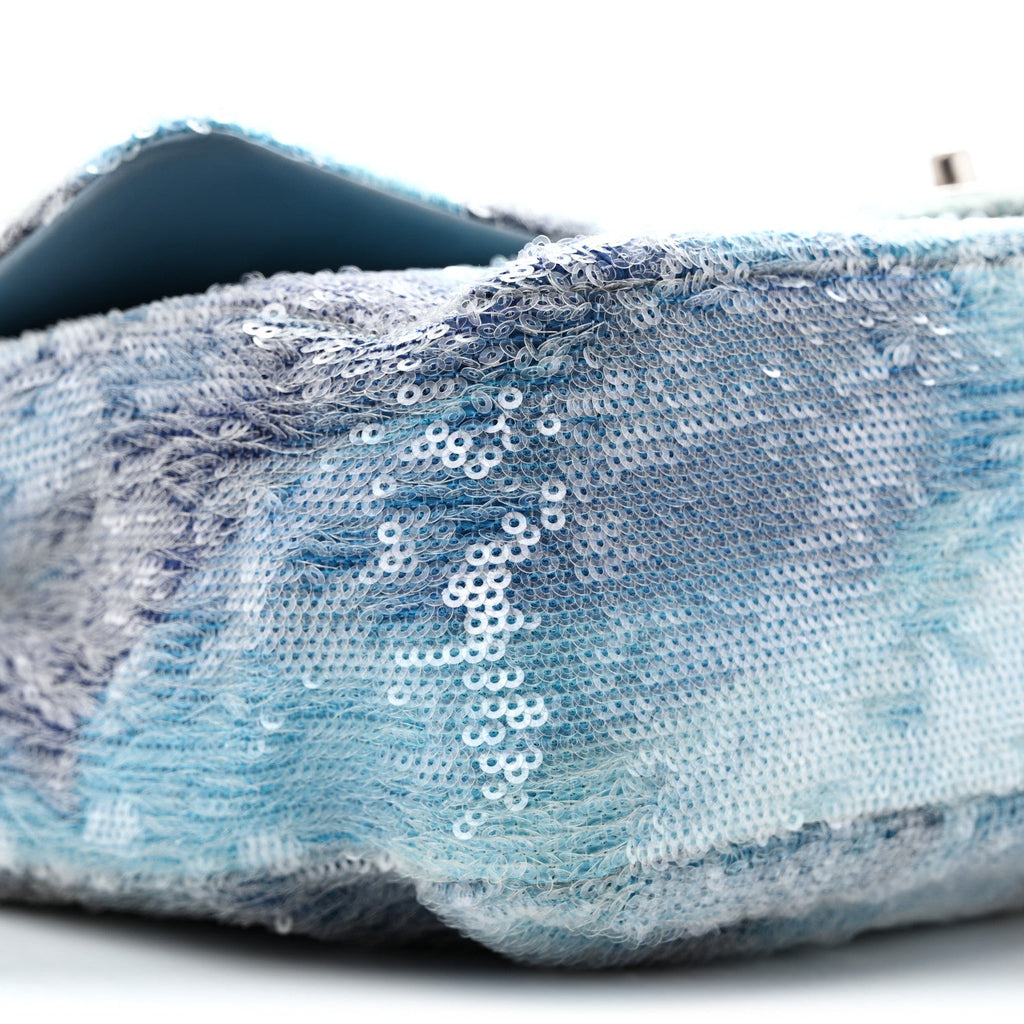 Sequin Large Waterfall Flap Light Blue
