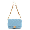 Lambskin Quilted CC Chain Flap Light Blue