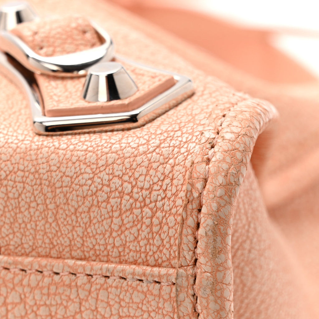Chevre Silver Metallic Edge Hardware City Rose Peach