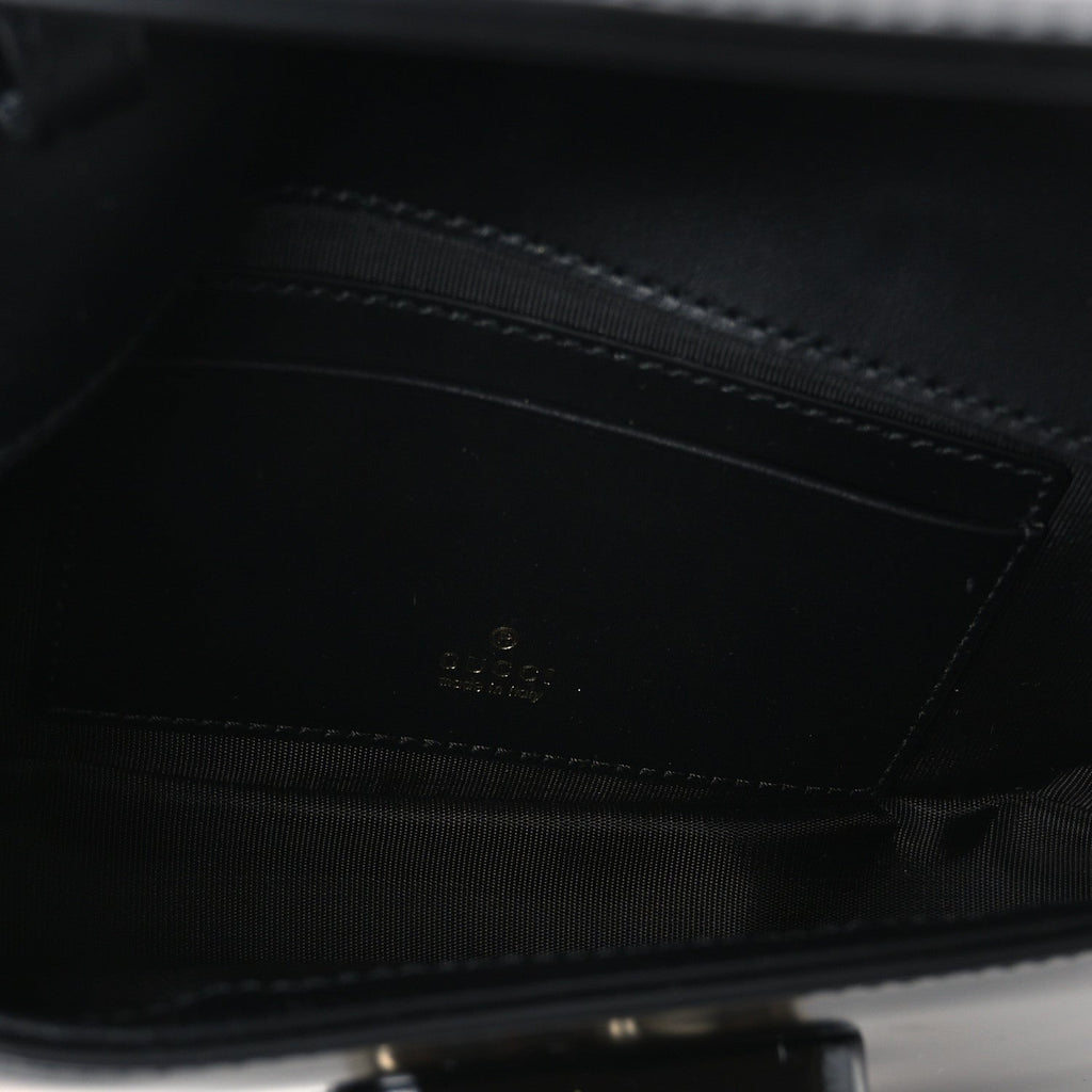Shiny Calfskin Small Bamboo Night Bag Black